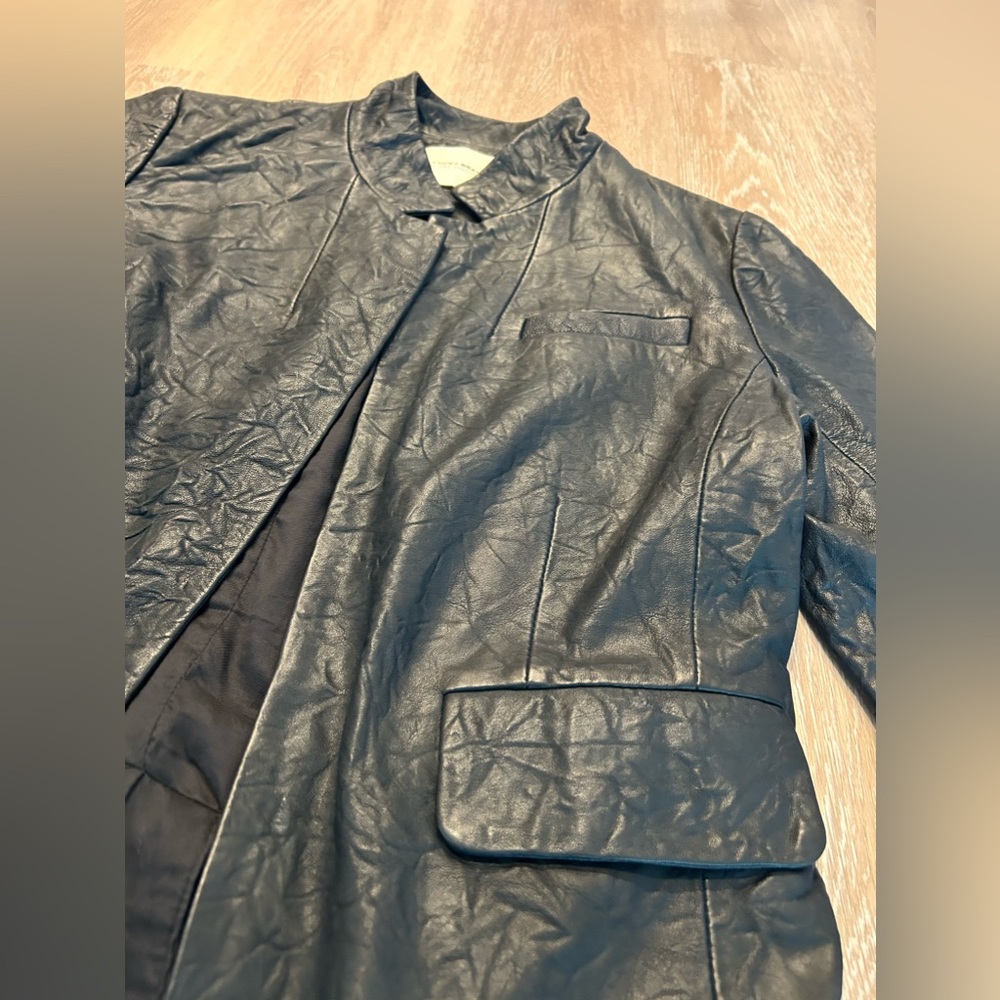 Crinkle Authentic Leather Blazer - image 7